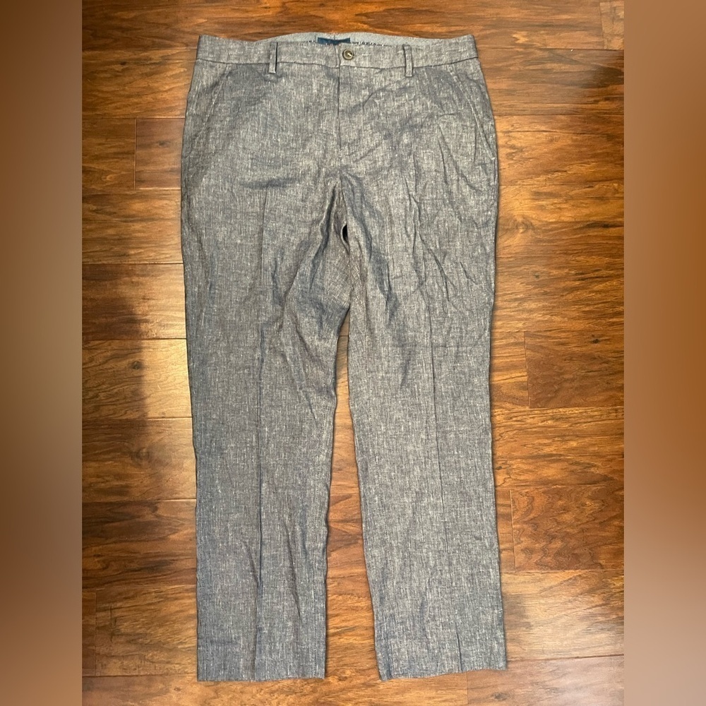 Fairlane Linen Blend Straight Leg Pants Size 36x30
